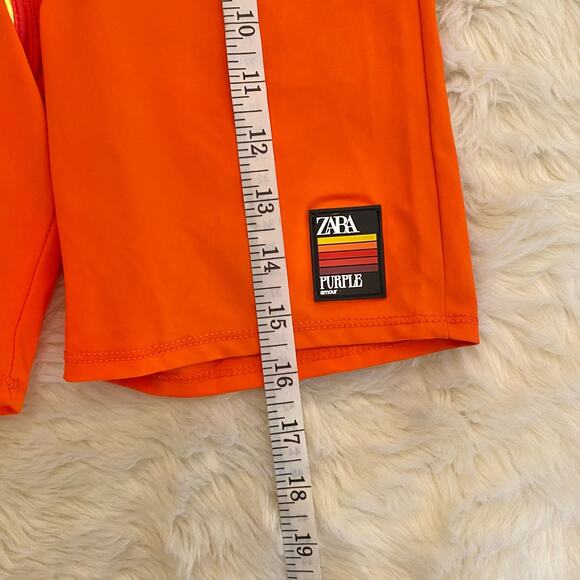 Zara Purple Magazine Orange Pink Bike Shorts Medium - Picture 7 of 12